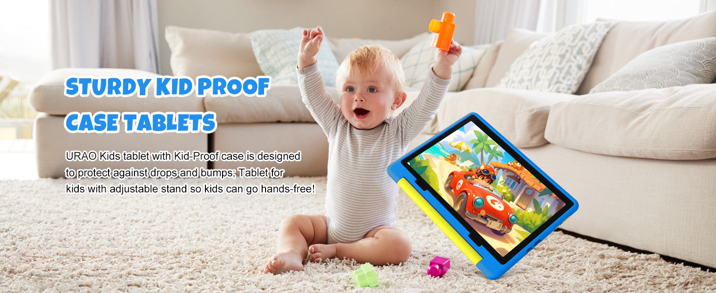 URAO 10,1-Zoll-Kind-Tablet, Android 15 Tablet, 20 GB RAM, 64 GB ROM, 1 TB erweitern, 5G WiFi, 5000 mAh Akku, Kindergeschenk, Kindersoftware