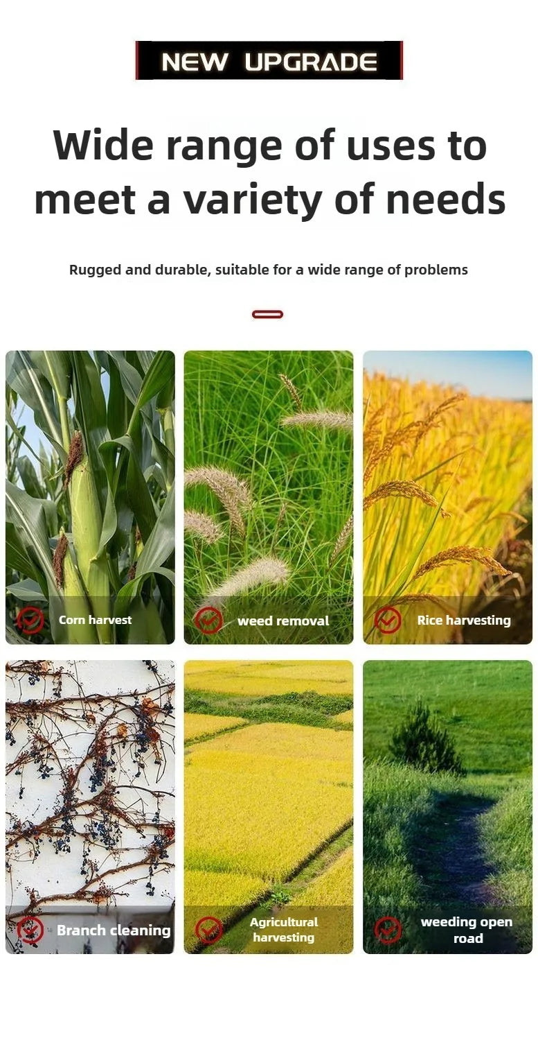 Manuelle Grassichel – Riss-Unkrautwerkzeug für Straßen, landwirtschaftliche Sichel mit langem Griff zum Grasschneiden und Gartenarbeit