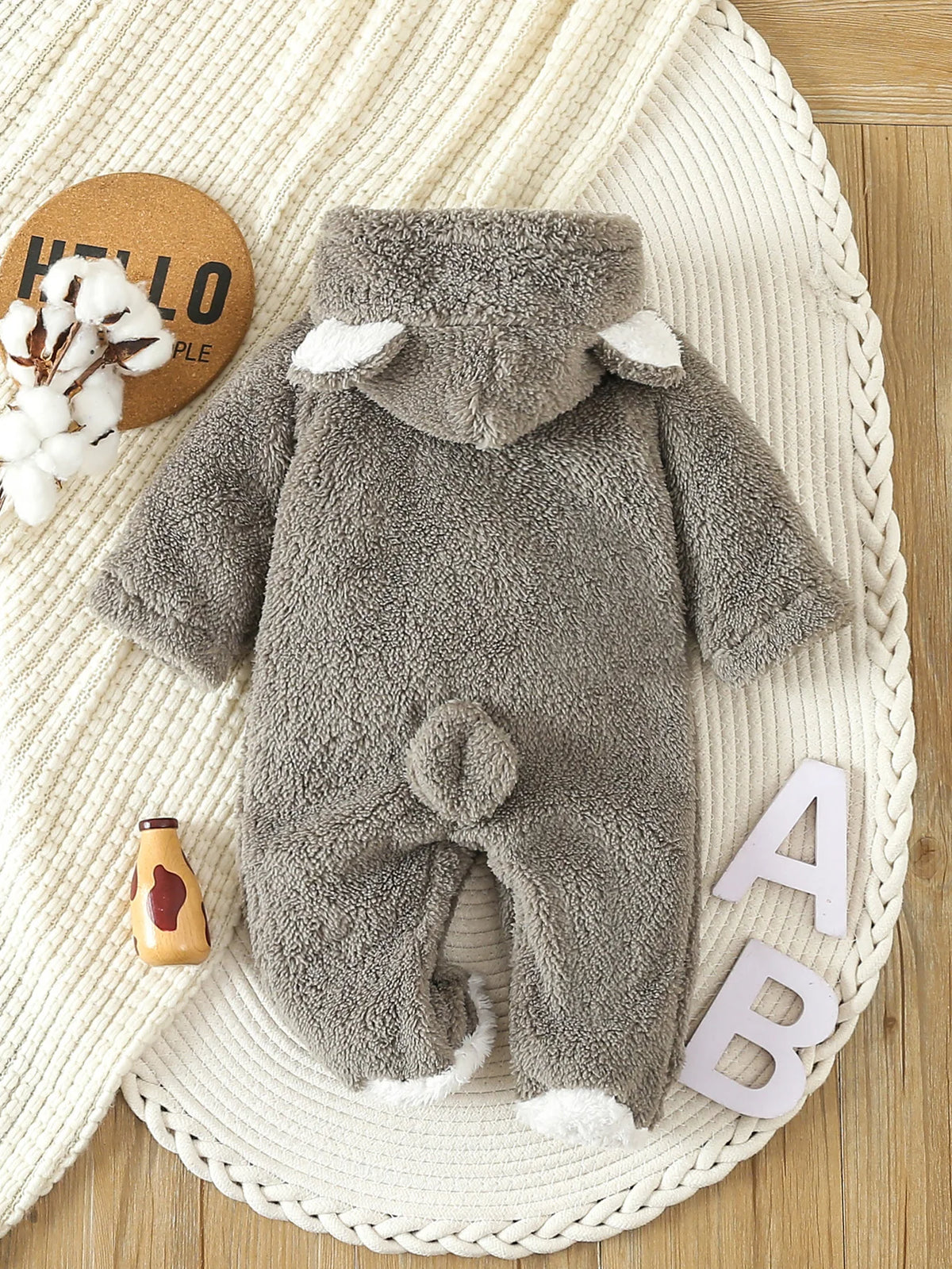 Neugeborenen Baby Strampler Frühling Herbst Warme Fleece Baby Jungen Kostüm Baby Mädchen Kleidung Tier Baby Pyjamas Mit Kapuze Overalls 0-1Y