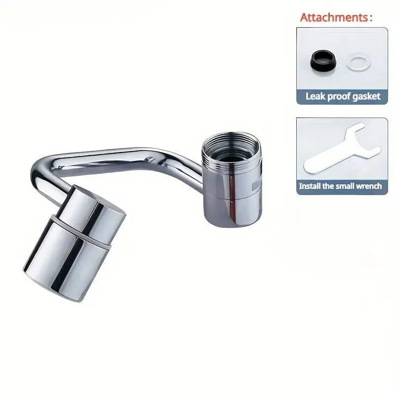 1 Stück 1080 °   Schwenkbarer Küchenarmatur-Verlängerung aus Edelstahl, universell, spritzwassergeschützt, Dual-Modus, Badezimmer-Waschbecken-Zubehör mit Adapter