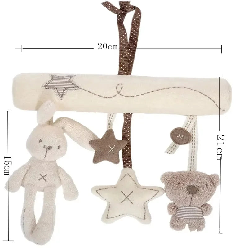 2025 neue Hängende Bett Kaninchen Baby Hand Glocke Sicherheit Sitz Plüsch Spielzeug Multifunktionale Plüsch Spielzeug Kinderwagen Mobile Geschenke