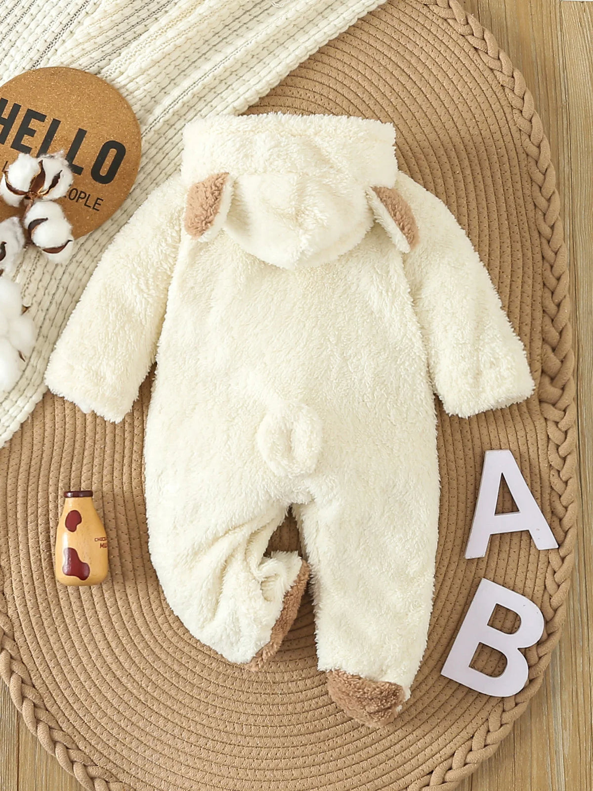Neugeborenen Baby Strampler Frühling Herbst Warme Fleece Baby Jungen Kostüm Baby Mädchen Kleidung Tier Baby Pyjamas Mit Kapuze Overalls 0-1Y