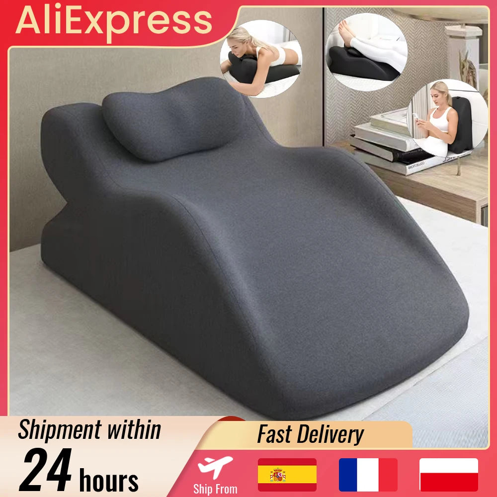 Keilkissen 30 ° &60 °   Verstellbares, ergonomisches Bettkissen für Säurereflux, Schnarchen, Schwangerschaft, Rücken- und Beinstütze, abnehmbarer und waschbarer Bezug.