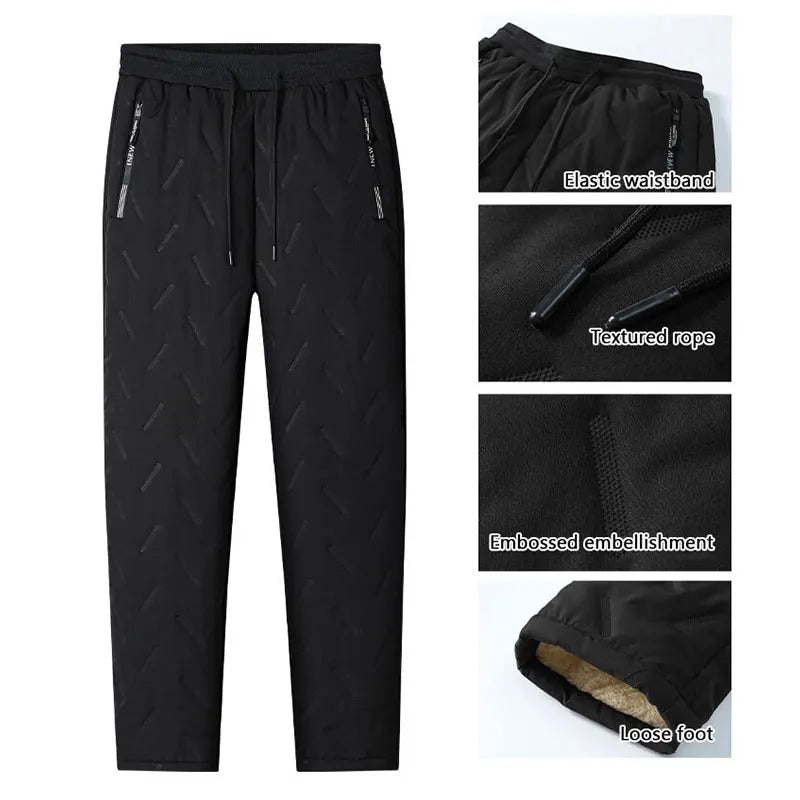 Winter Laufhose Kaschmir Verdicken Fleece Winddicht Jogginghose Männer Jogger Baumwolle Warme Hosen Männlichen Wasserdichte Thermische Hosen