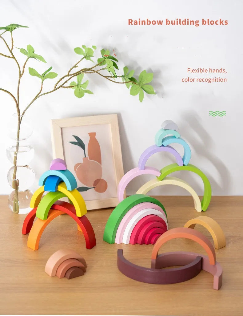 Regenbogen-Holzbausteine