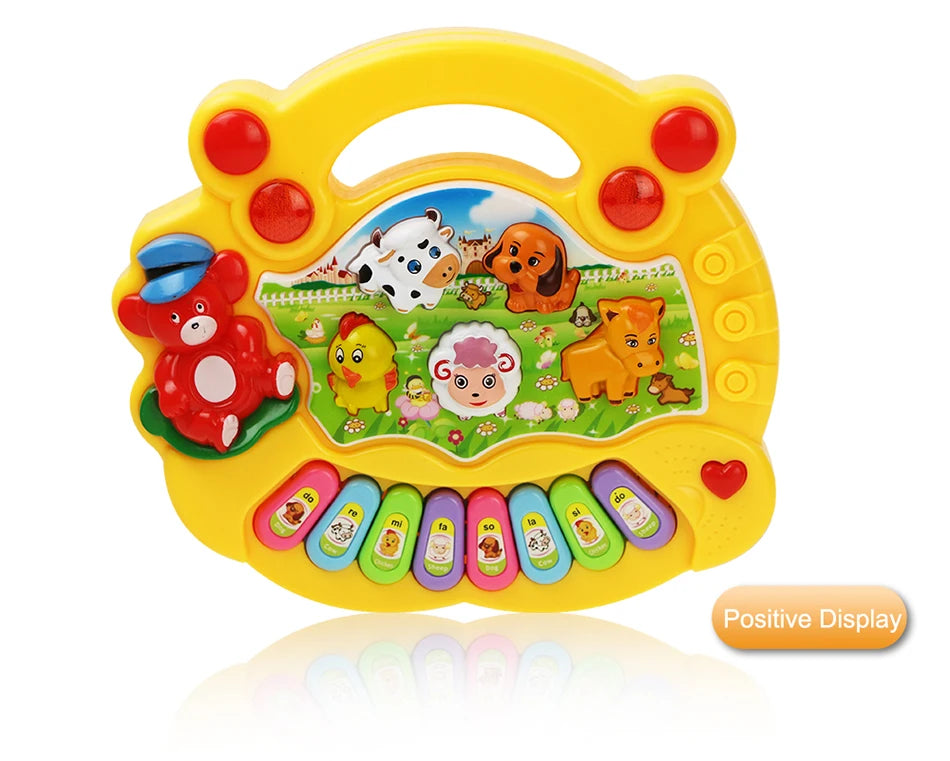 Baby-Musikspielzeug mit Tierklang, Kinder-Klaviertastatur, elektrisches blinkendes Musikinstrument, frühes Lernspielzeug für Kinder