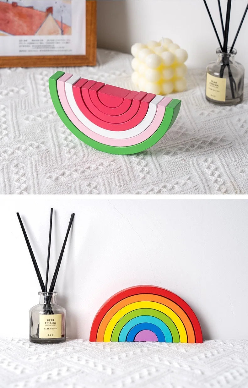 Regenbogen-Holzbausteine