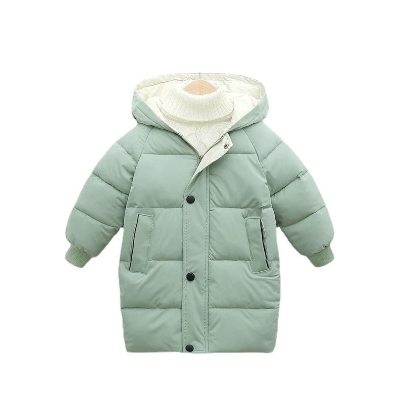 Kinder Daunen Lange Oberbekleidung Winter Herbst Teen Baumwolle Kleidung Jungen Mädchen Baumwolle Gefütterte Parka Mäntel Große Kinder Verdicken Warme jacke