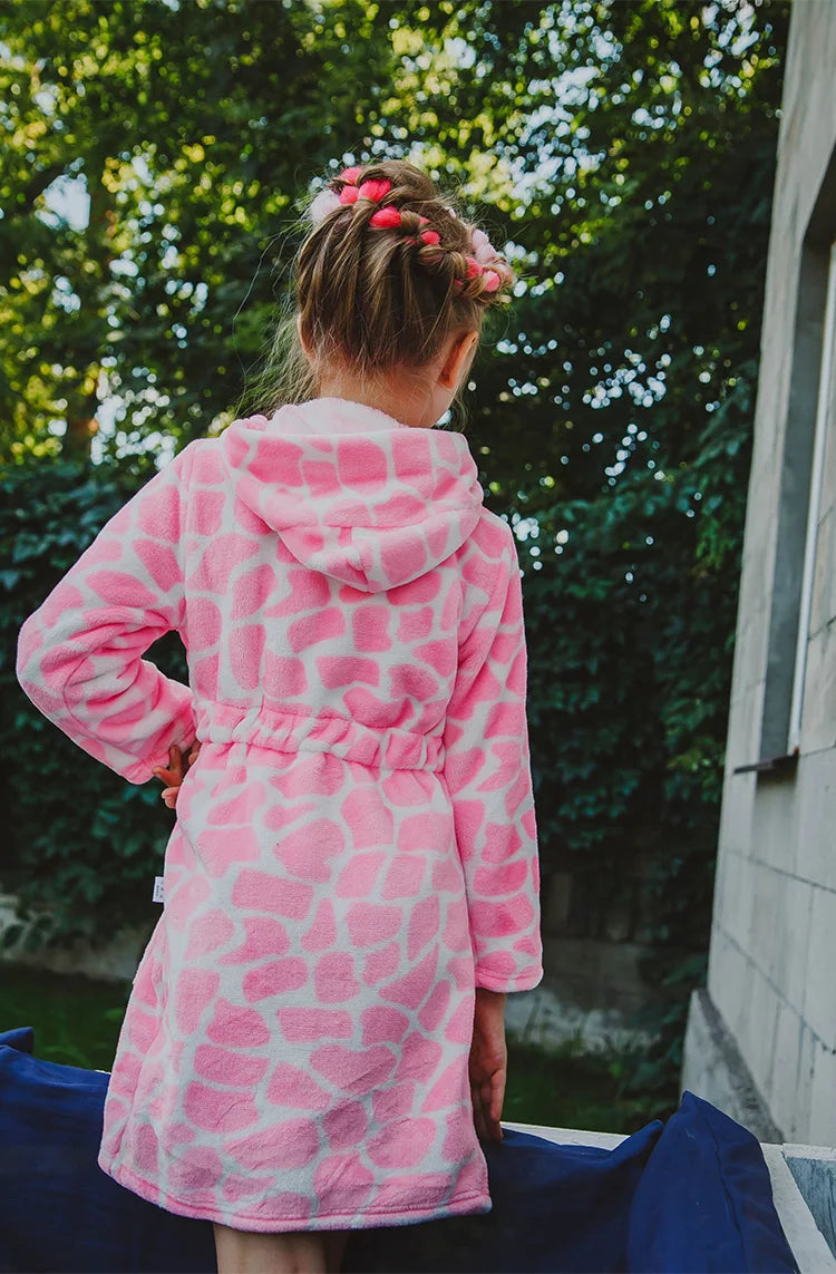 Flanell-Pyjama für Jungen und Mädchen, Herbst und Winter, Kinder-Nachtwäsche, weiche Kapuze, Kinder-Homewear, 2–8 Jahre