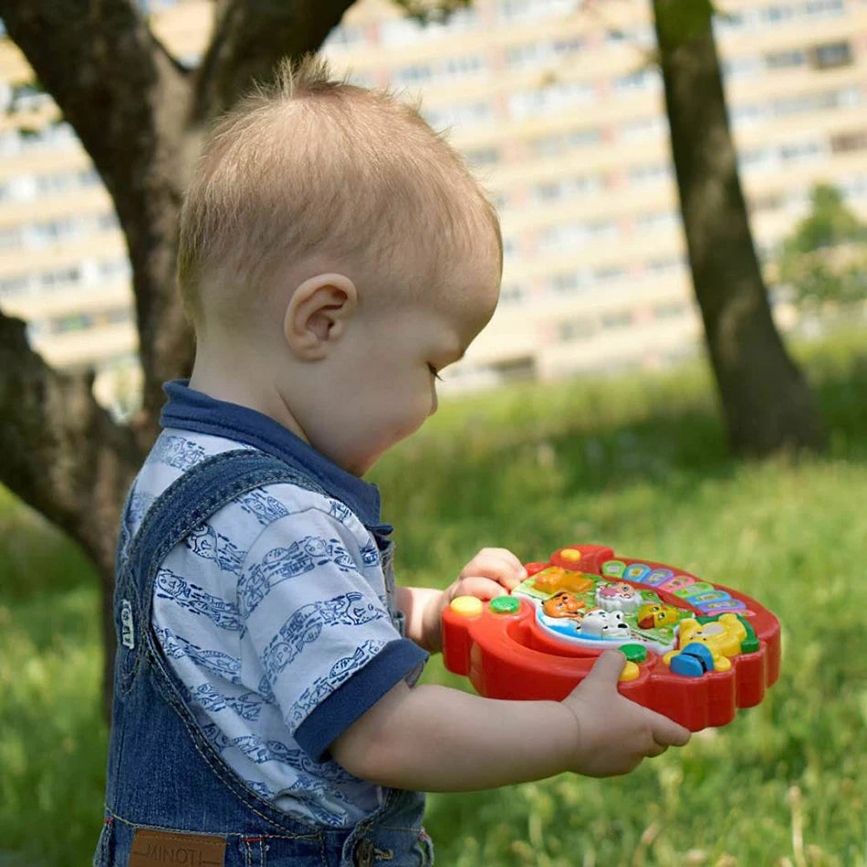 Baby-Musikspielzeug mit Tierklang, Kinder-Klaviertastatur, elektrisches blinkendes Musikinstrument, frühes Lernspielzeug für Kinder
