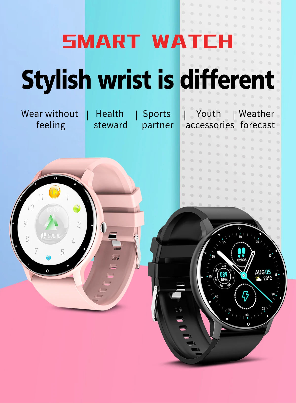 LIGE 2026 Smart Uhr Frauen Männer Damen Geschenk Sport Fitness Männer Uhren Herz Rate Monitor Wasserdichte Smartwatch Für Android IOS