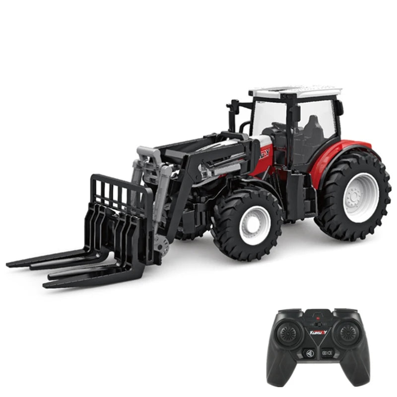 1/24 2,4G RC Bauer Auto Spielzeug Set für Kinder Fernbedienung Traktor Anhänger mit Lichtern Elektrische Bauernhof Fahrzeug Lkw kinder Geschenke