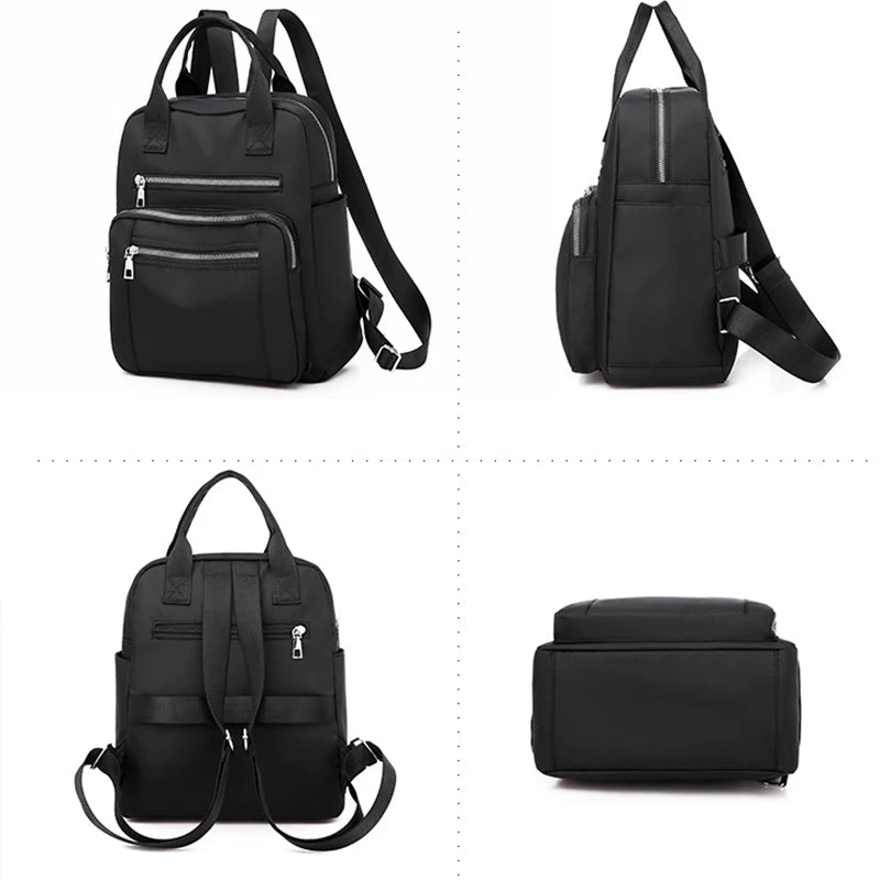Frauen Rucksack Reise Casual Wasserdichte Oxford Schulter Taschen Weibliche Große Kapazität Handtasche Rucksack Schwarz Geldbörse Schule Pack