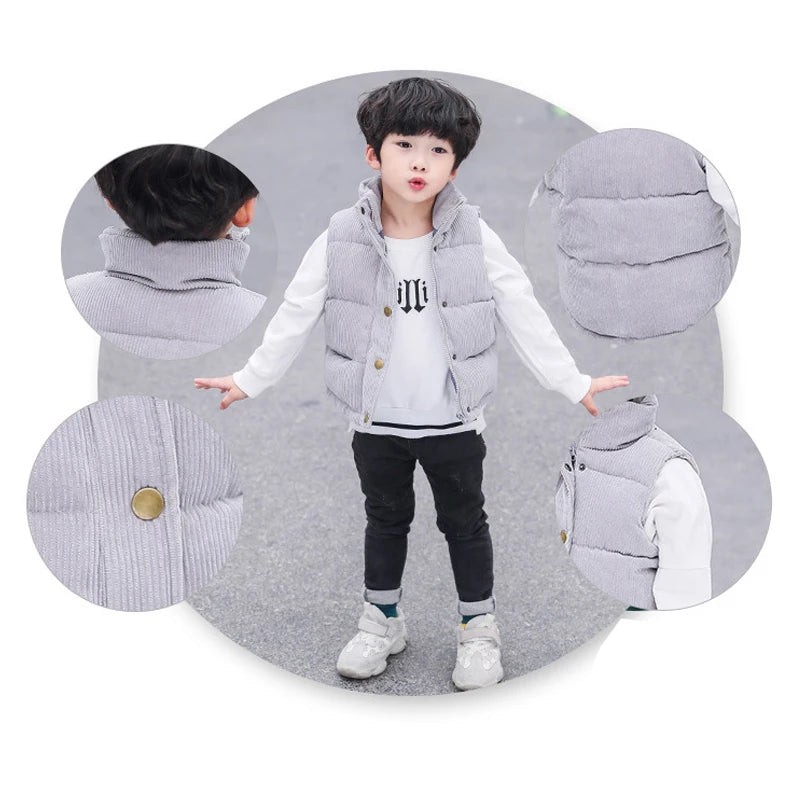 Herbst Mädchen warme Weste Winter Jungen verdicken Weste Kinder Oberbekleidung Baby Weste Kinder Teenager Baumwolle Jacken Weste für 3-10 Jahre