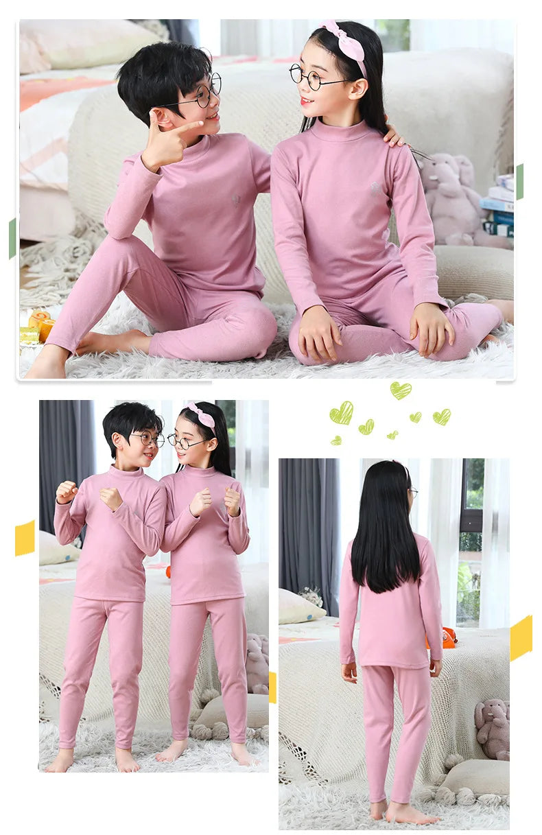 3-14 Jahre Kinder Kleidung Sets Herbst Winter Thermo-unterwäsche Anzug Mädchen Jungen Pyjama Sets Teenager Kleidung Keine Spur warme Nachtwäsche