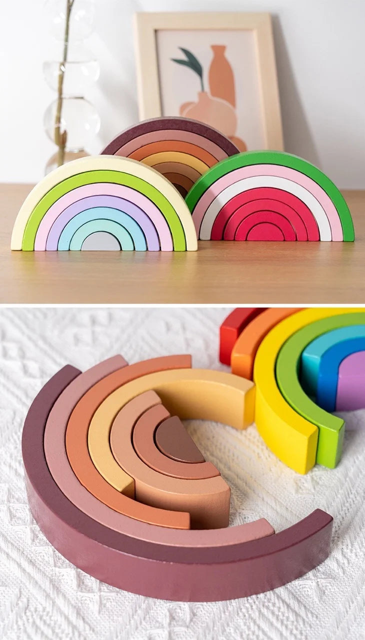 Regenbogen-Holzbausteine