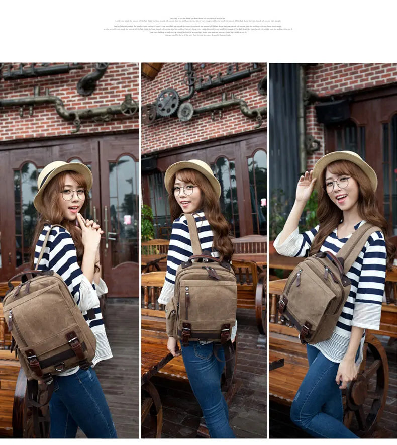 Neuer kleiner Canvas-Rucksack für Herren, Reiserucksack, multifunktionale Umhängetasche für Damen, Laptop-Rucksack, Schultaschen, Tagesrucksack für Damen