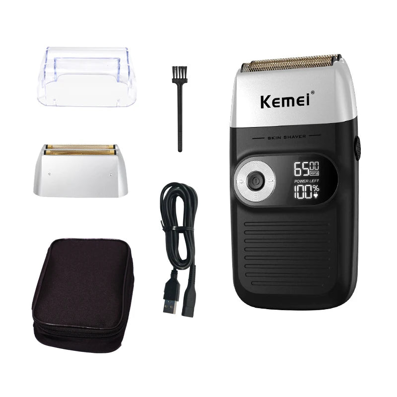 Kemei Electric Shaver for Men Rechargeable Beard Trimmer Electric Razor Floating Barber Hair Clipper Facial Care Shaving Machine