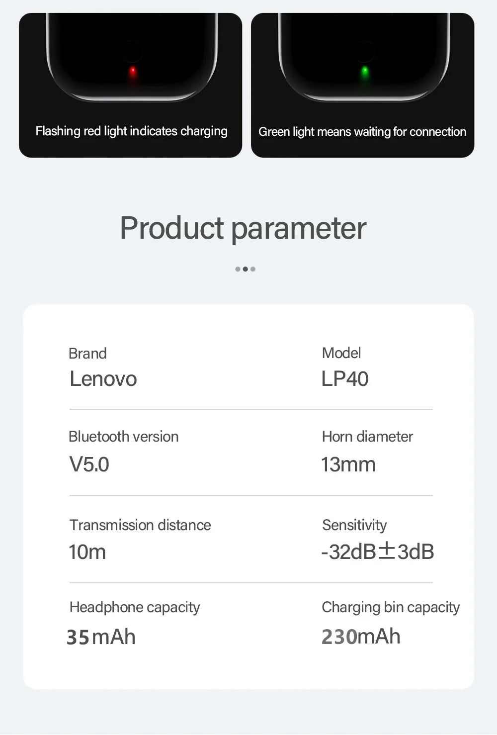 Original Lenovo LP40 drahtlose kopfhörer TWS Bluetooth Kopfhörer Touch Control Sport Headset Stereo Ohrhörer Für Telefon Android