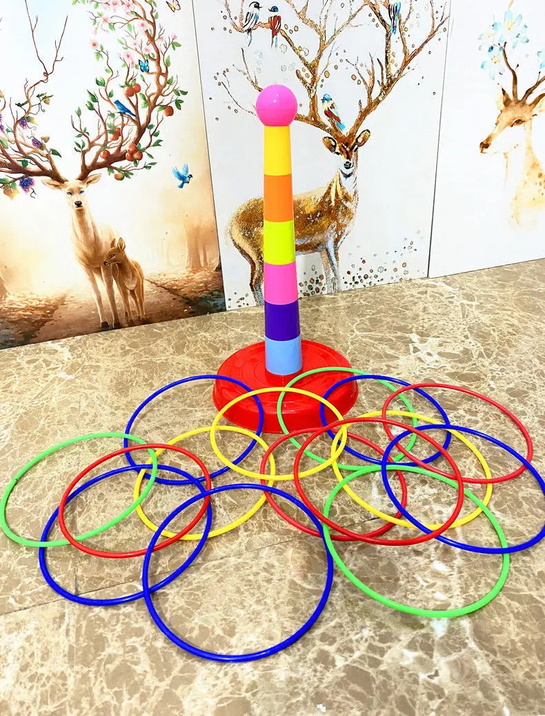Kinder-Wurfring-Spielring-Stapelspielzeugspaß für Eltern-Kind-Interaktionskreis im Innen- und Außenbereich Früherziehungsgeschenk