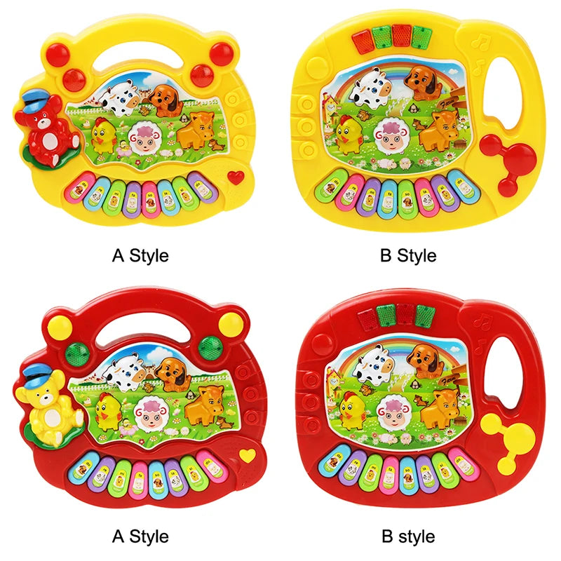 Baby-Musikspielzeug mit Tierklang, Kinder-Klaviertastatur, elektrisches blinkendes Musikinstrument, frühes Lernspielzeug für Kinder