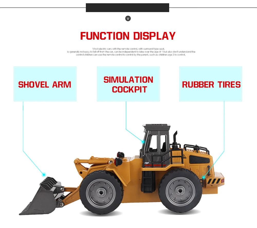 Huina 1520 1:18 RC Traktor Schaufel Spielzeug Rc Gabelstapler Engineering Auto Spielzeug Spielzeug für Kinder Junge Spielzeug Bulldozer Traktor Modell