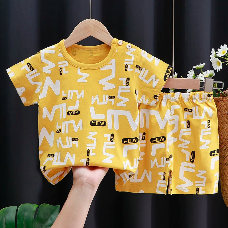 Kinder Kleidung Set Baby Jungen/Mädchen T-Shirt + Shorts Sommer Kleidung Baumwolle Cartoon Casual Jungen Trainingsanzug Kinder Baby Kleidung set