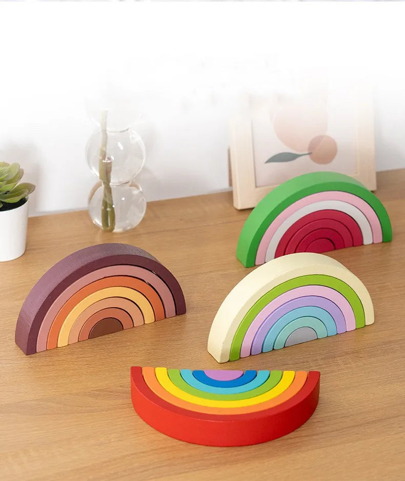 Regenbogen-Holzbausteine