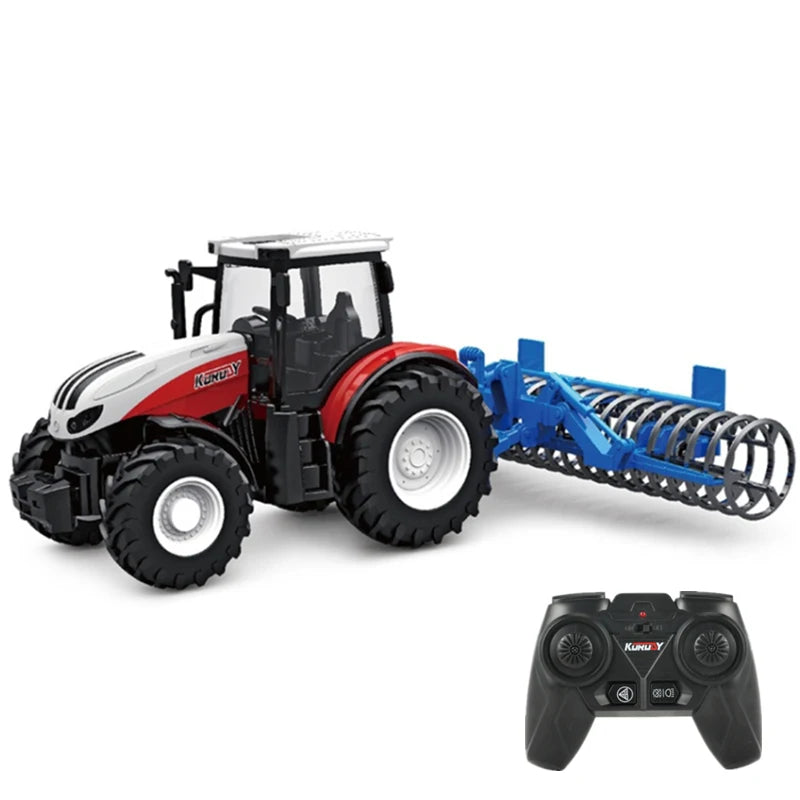 1/24 2,4G RC Bauer Auto Spielzeug Set für Kinder Fernbedienung Traktor Anhänger mit Lichtern Elektrische Bauernhof Fahrzeug Lkw kinder Geschenke