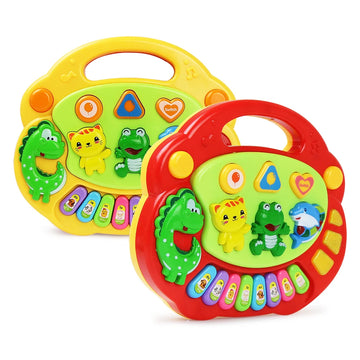Kinder Cartoon Klavier Tastatur Spiel mit Tier Sounds Blinklicht Musik Baby Instrument Musik Spielzeug Pädagogisches Spielzeug Kinder Geschenke