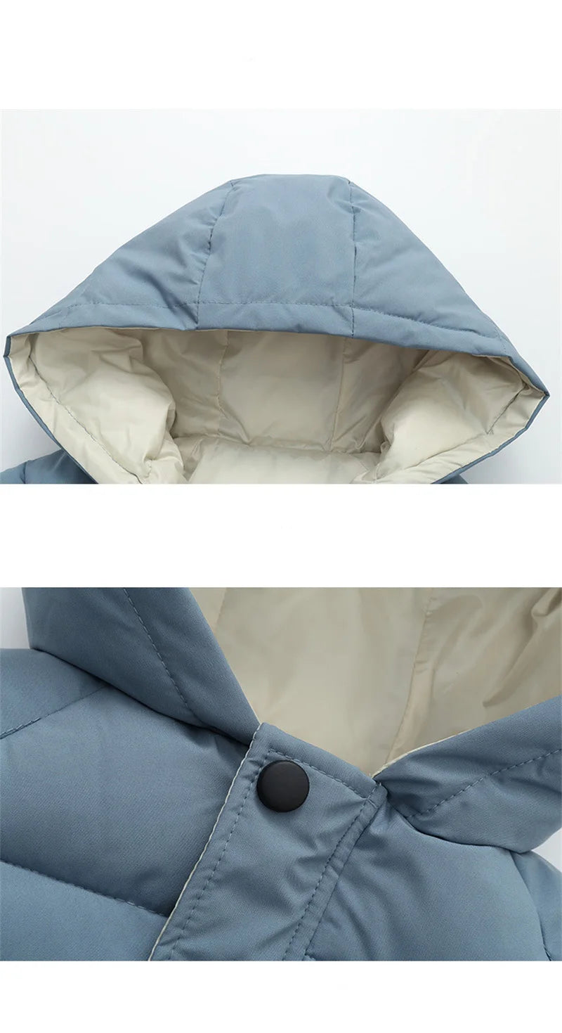 Kinder Daunen Lange Oberbekleidung Winter Herbst Teen Baumwolle Kleidung Jungen Mädchen Baumwolle Gefütterte Parka Mäntel Große Kinder Verdicken Warme jacke