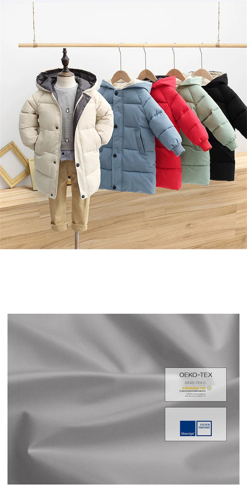 Kinder Daunen Lange Oberbekleidung Winter Herbst Teen Baumwolle Kleidung Jungen Mädchen Baumwolle Gefütterte Parka Mäntel Große Kinder Verdicken Warme jacke