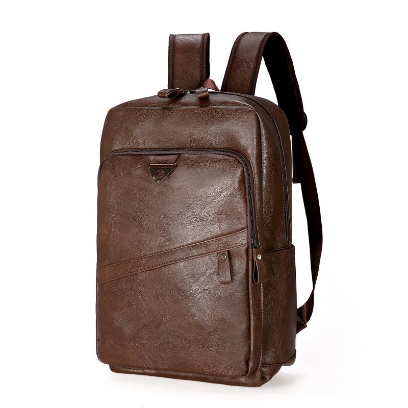Männer Rucksack PU Leder Rucksack Große Laptop Rucksäcke Männlichen Mochilas Casual Schul Für Jugendliche Jungen Hohe Qualität Rucksack