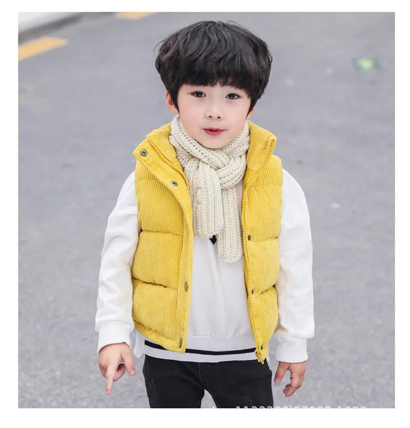 Herbst Mädchen warme Weste Winter Jungen verdicken Weste Kinder Oberbekleidung Baby Weste Kinder Teenager Baumwolle Jacken Weste für 3-10 Jahre