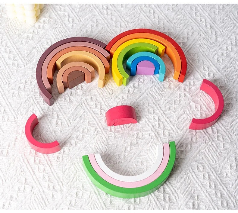 Regenbogen-Holzbausteine
