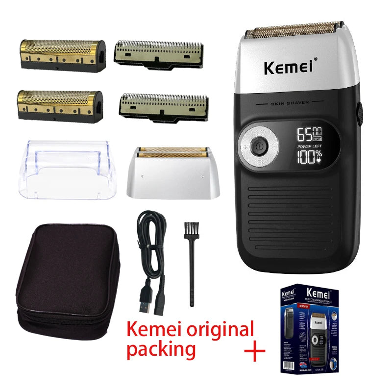 Kemei Electric Shaver for Men Rechargeable Beard Trimmer Electric Razor Floating Barber Hair Clipper Facial Care Shaving Machine