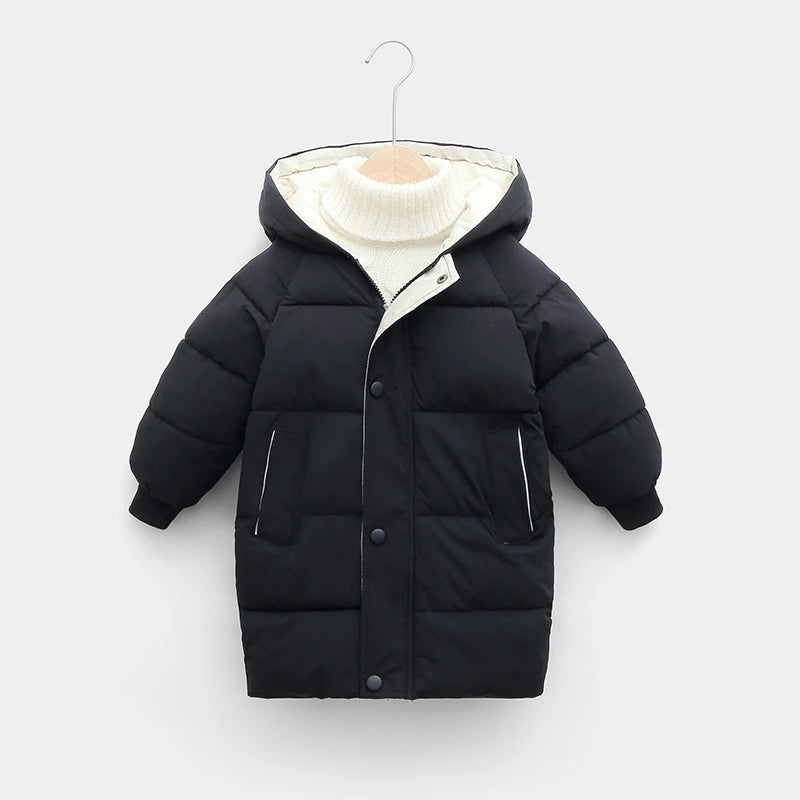 Kinder Daunen Lange Oberbekleidung Winter Herbst Teen Baumwolle Kleidung Jungen Mädchen Baumwolle Gefütterte Parka Mäntel Große Kinder Verdicken Warme jacke