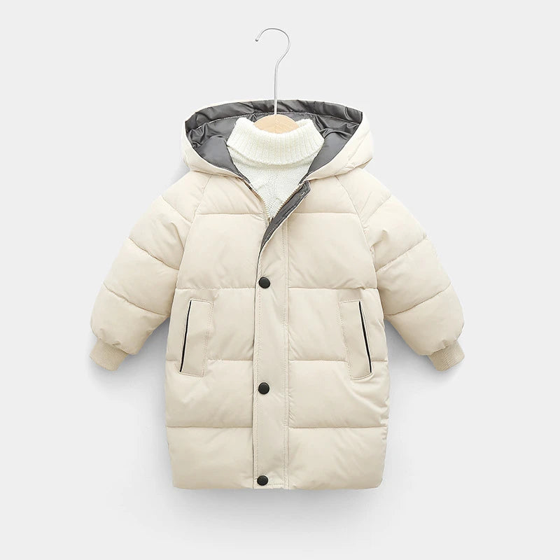 Kinder Daunen Lange Oberbekleidung Winter Herbst Teen Baumwolle Kleidung Jungen Mädchen Baumwolle Gefütterte Parka Mäntel Große Kinder Verdicken Warme jacke