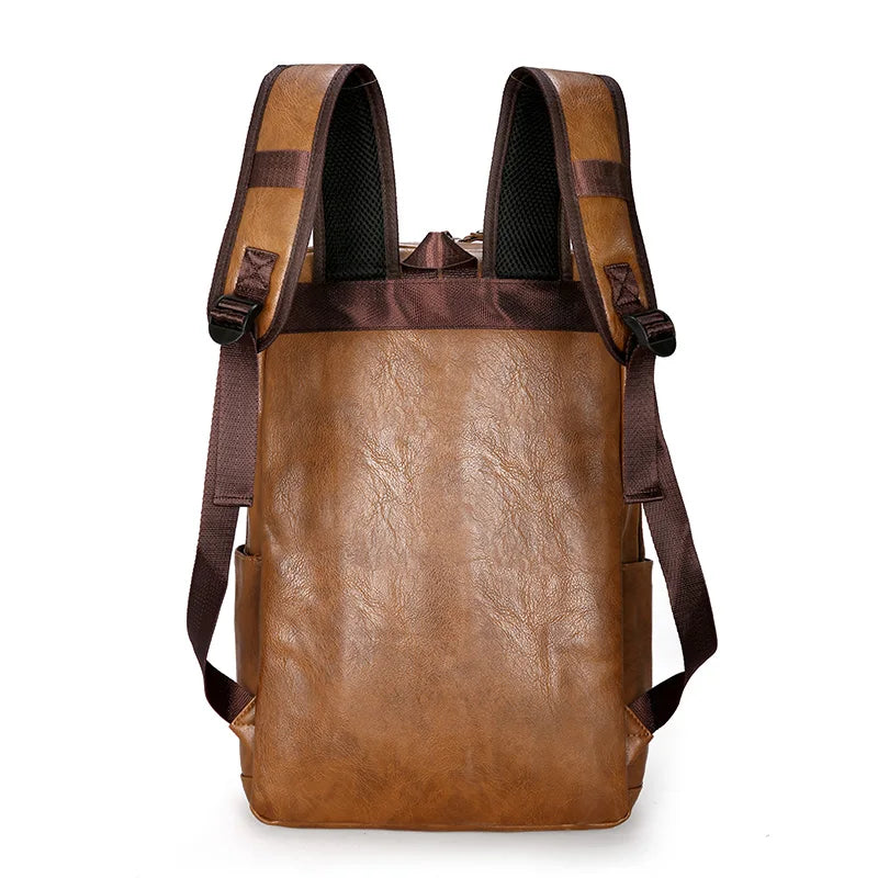 Männer Rucksack PU Leder Rucksack Große Laptop Rucksäcke Männlichen Mochilas Casual Schul Für Jugendliche Jungen Hohe Qualität Rucksack