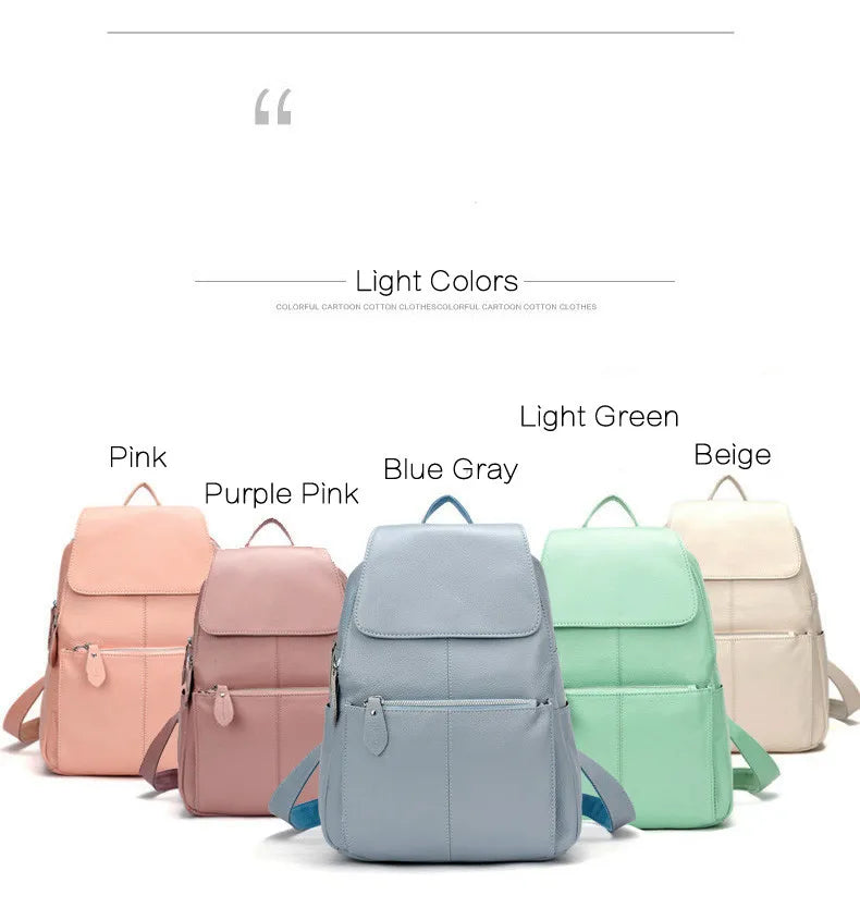 Zency Stilvoller Damen-Rucksack aus echtem Leder in Weiß und Schwarz, A++-Qualität, Diebstahlsicherer Rucksack mit großem Fassungsvermögen, Reise-Designer-Rucksack