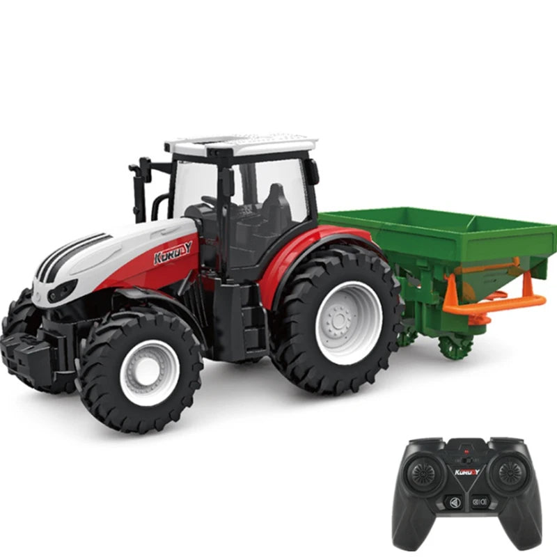 1/24 2,4G RC Bauer Auto Spielzeug Set für Kinder Fernbedienung Traktor Anhänger mit Lichtern Elektrische Bauernhof Fahrzeug Lkw kinder Geschenke