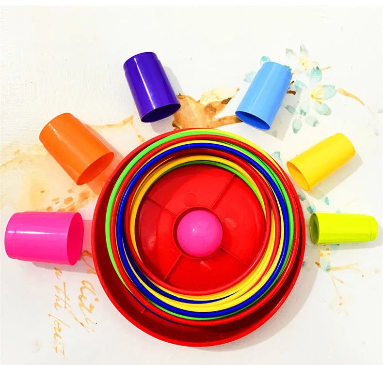 Kinder-Wurfring-Spielring-Stapelspielzeugspaß für Eltern-Kind-Interaktionskreis im Innen- und Außenbereich Früherziehungsgeschenk