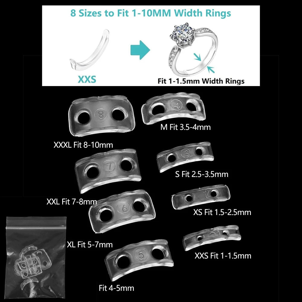 4 pcs/lot Transparent Spiral Based Ring Tools Spring Coil Ring Size Adjuster Protector Tightener Reducer Sizing Tool For Jewelry