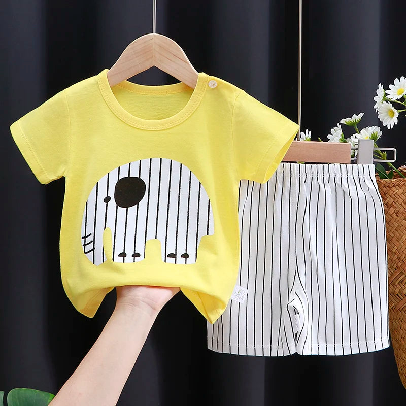 Kinder Kleidung Set Baby Jungen/Mädchen T-Shirt + Shorts Sommer Kleidung Baumwolle Cartoon Casual Jungen Trainingsanzug Kinder Baby Kleidung set
