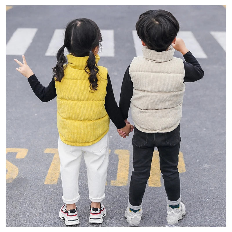Herbst Mädchen warme Weste Winter Jungen verdicken Weste Kinder Oberbekleidung Baby Weste Kinder Teenager Baumwolle Jacken Weste für 3-10 Jahre
