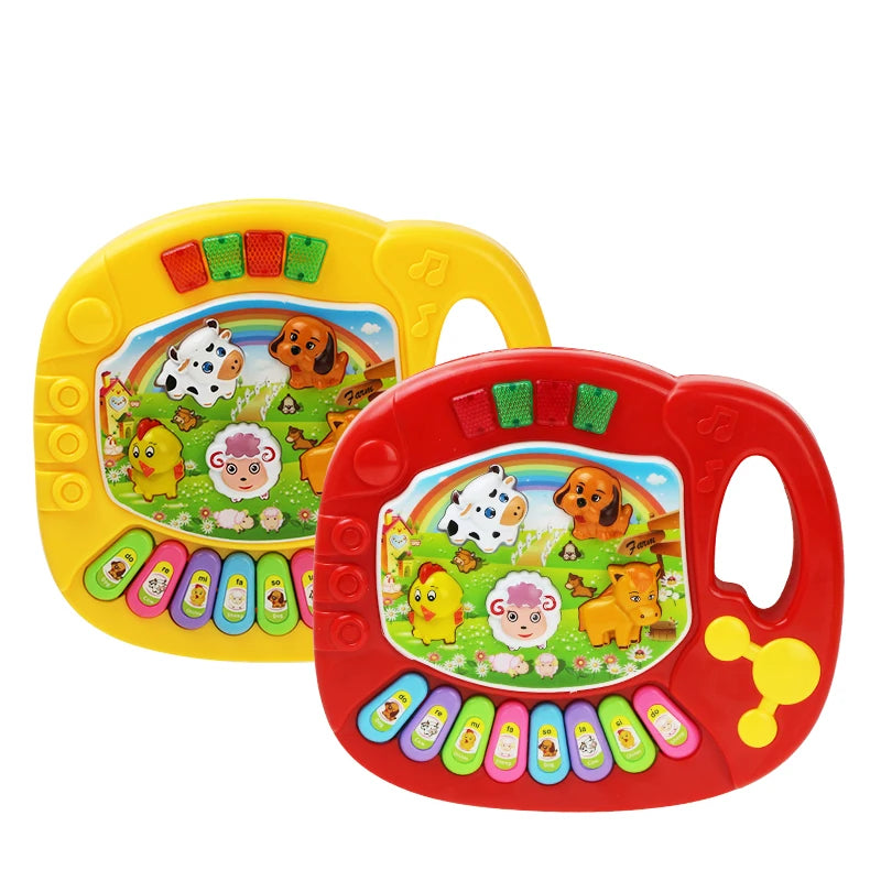 Baby-Musikspielzeug mit Tierklang, Kinder-Klaviertastatur, elektrisches blinkendes Musikinstrument, frühes Lernspielzeug für Kinder