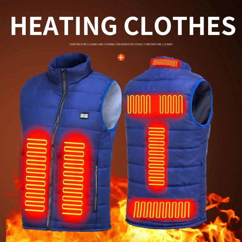 9-beheizte Weste Zonen Elektrisch beheizte Jacken Männer Frauen Sportbekleidung Beheizter Mantel Graphene Heat Coat USB-Heizjacke für Camping