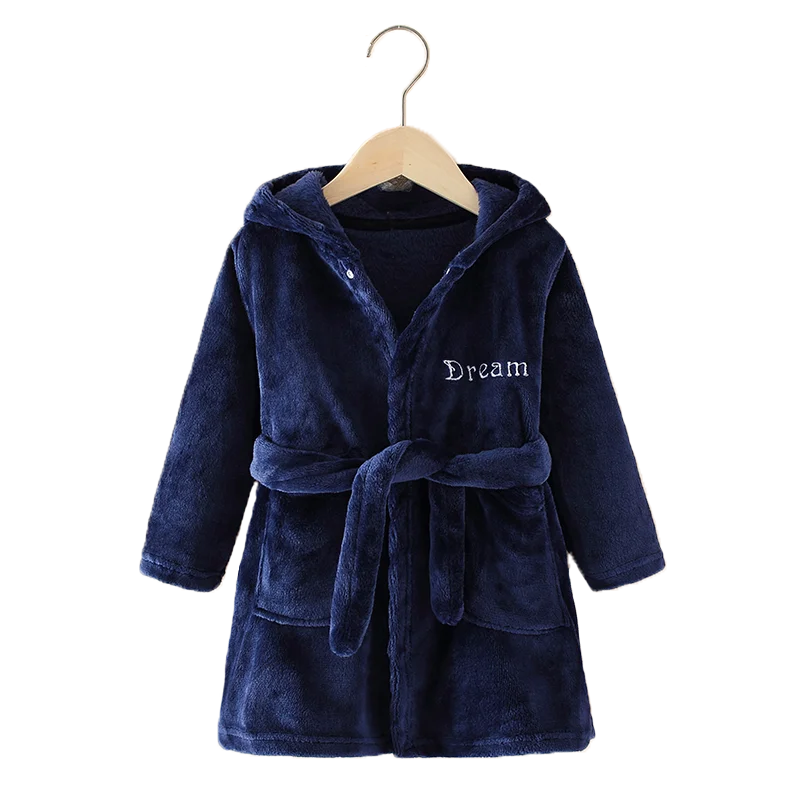 Flanell-Pyjama für Jungen und Mädchen, Herbst und Winter, Kinder-Nachtwäsche, weiche Kapuze, Kinder-Homewear, 2–8 Jahre