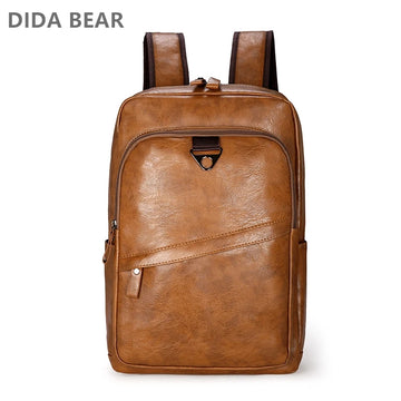 Männer Rucksack PU Leder Rucksack Große Laptop Rucksäcke Männlichen Mochilas Casual Schul Für Jugendliche Jungen Hohe Qualität Rucksack