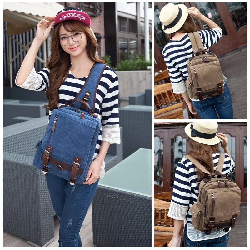Neuer kleiner Canvas-Rucksack für Herren, Reiserucksack, multifunktionale Umhängetasche für Damen, Laptop-Rucksack, Schultaschen, Tagesrucksack für Damen